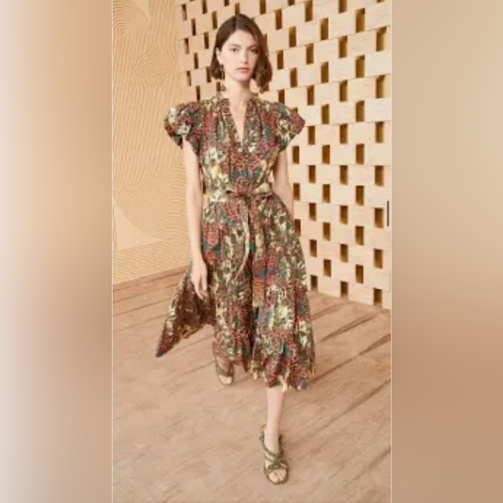 ulla johnson Ottille dress in green colorway NWT
